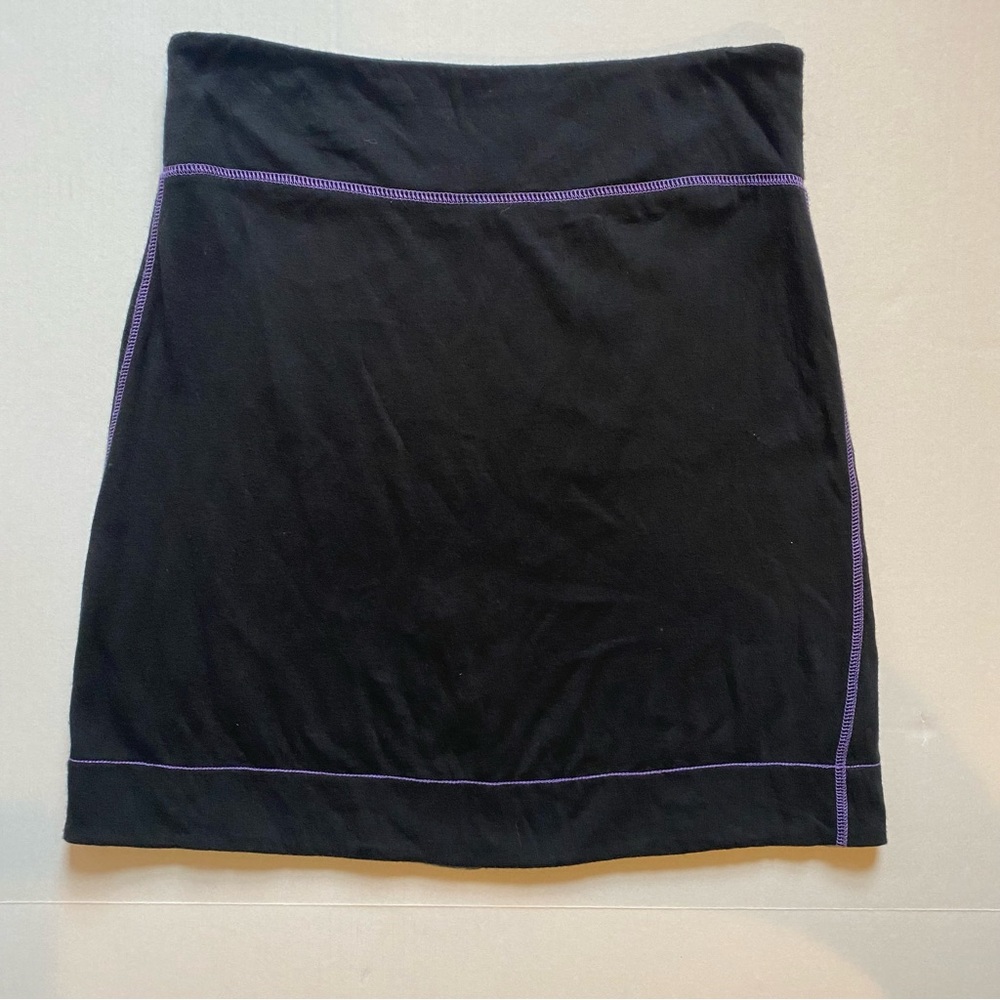 Free People Women’s A-Line Wool Blend Skirt.  Black/Purple Pointelle Size Small